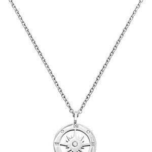 Dainty Necklace Gold Plated 18 Inch Choker for Women with CZ Pendant